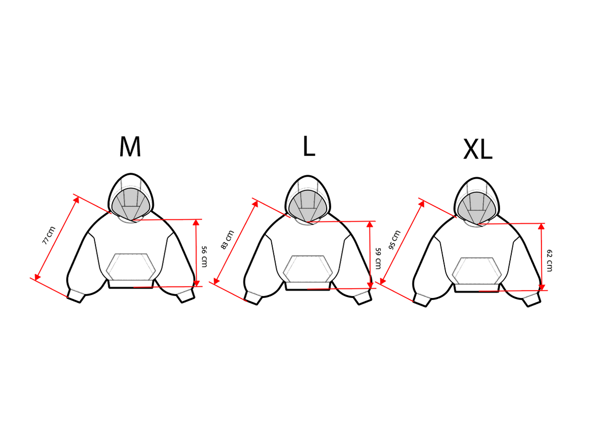 Measurement chart for S*BSTANCE Hoodie